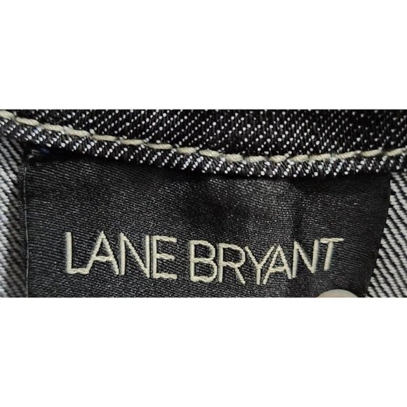 Lane Bryant Women's Long Sleeve One Button Blazer Jacket Stretch Black Denim 16 - Picture 6 of 9